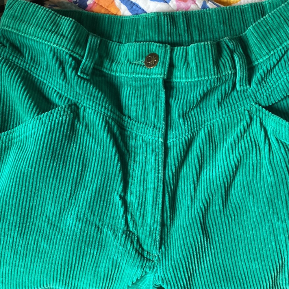 Sea Green High Waisted Vintage Corduroy Pants